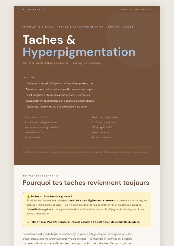 Taches & Hyperpigmentation — extrait 1 du guide