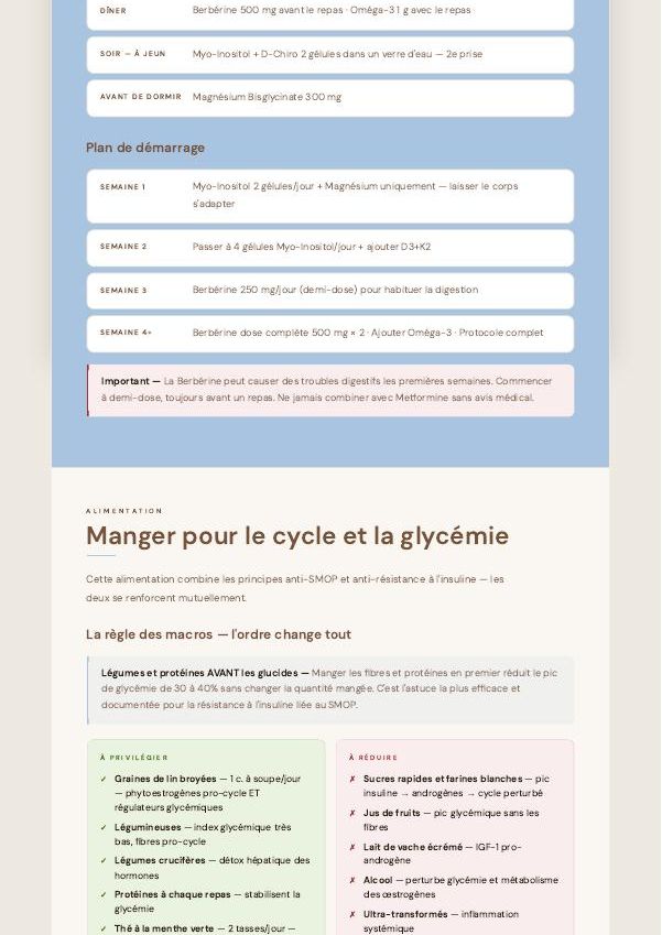 Cycle & Métabolisme — extrait 3 du guide