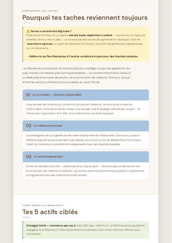Taches & Hyperpigmentation — extrait 2 du guide