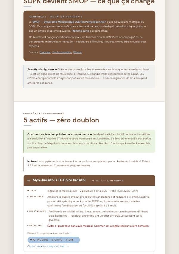 Cycle & Métabolisme — extrait 2 du guide