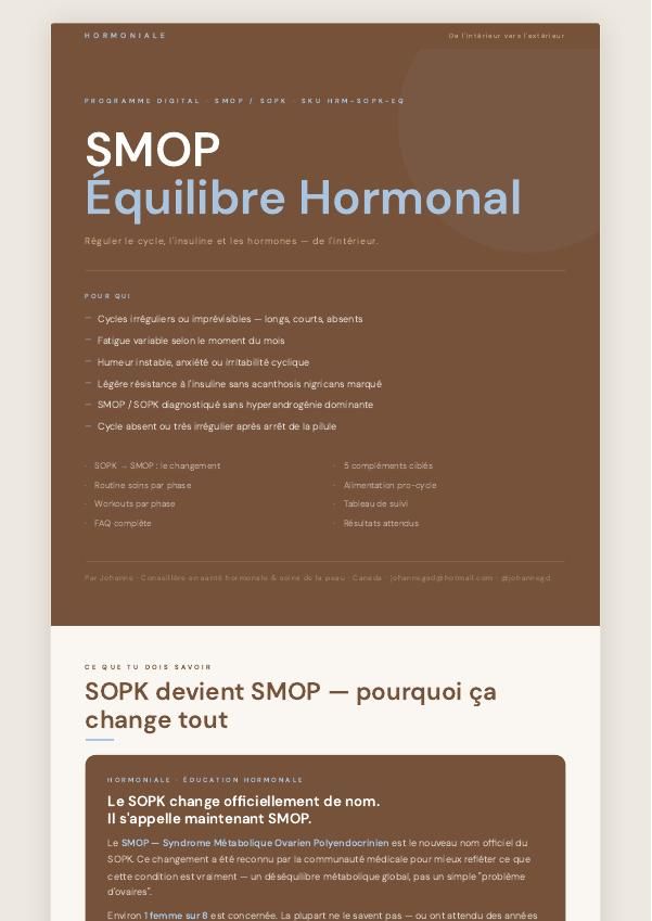 SOPK / SMOP Équilibre — extrait 1 du guide