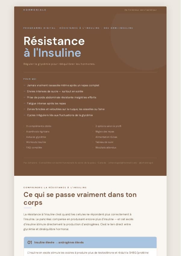 Résistance à l'Insuline — extrait 1 du guide