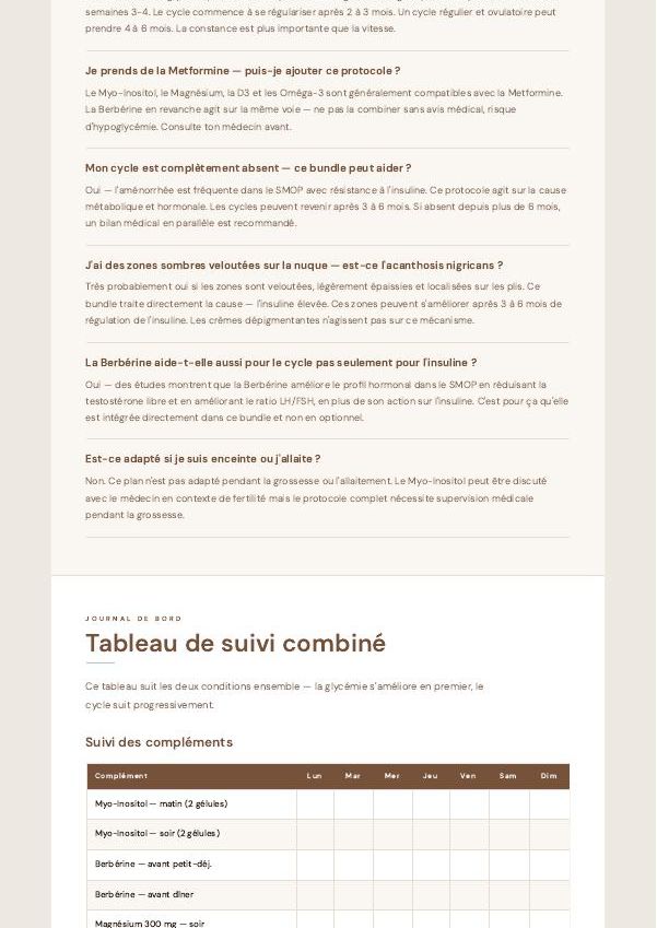 Cycle & Métabolisme — extrait 4 du guide